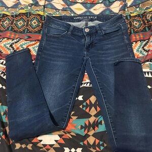 American Eagle Outfitters Blue Skinny Jeans with Classic Styling
